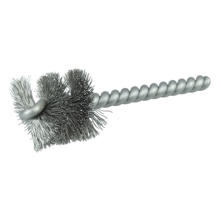Weiler 1" Power Tube Brush, .005" Stainless Steel Fill, 1" Brush Length 21340